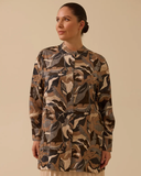 Büyük Beden Desenli Hakim Yaka Jakar Gömlek Gala-Xi