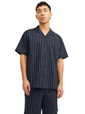 Jack&Jones Oversize Kısa Kol Çizgili Erkek Gömlek - Minimalist