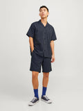 Jack&Jones Oversize Kısa Kol Çizgili Erkek Gömlek - Minimalist