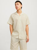 Jack&Jones Oversize Kısa Kol Çizgili Erkek Gömlek - Minimalist