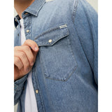 Jack&Jones Minimalist Uzun Kol Regular Fit Erkek Denim Gömlek