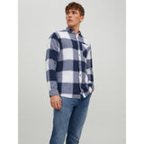 Jack&Jones Minimalist Oversize Uzun Kol Kareli Erkek Gömleği