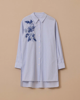 nakış detaylı çizgili gömlek Scl