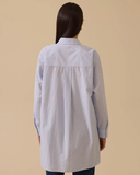 nakış detaylı çizgili gömlek Scl