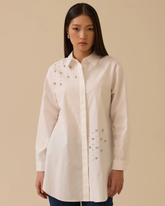 asimetrik taş detaylı gömlek Scl