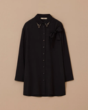 bağlama detaylı taş i̇şlemeli gömlek Scl