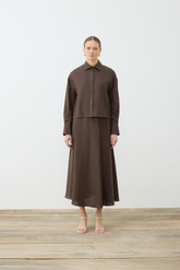 Kadın Keten Kısa Gömlek Terzi Dükkani