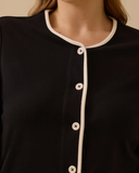 büyük beden biye detaylı düğmeli hırka Gala-Xi