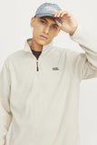 Jack&Jones Minimalist Yarım Fermuarlı Uzun Kol Erkek Sweatshirt - Oversize