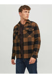 Jack&Jones Minimalist Uzun Kol Kareli Erkek Gömleği - Günlük Stil