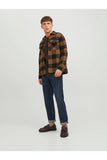 Jack&Jones Minimalist Uzun Kol Kareli Erkek Gömleği - Günlük Stil