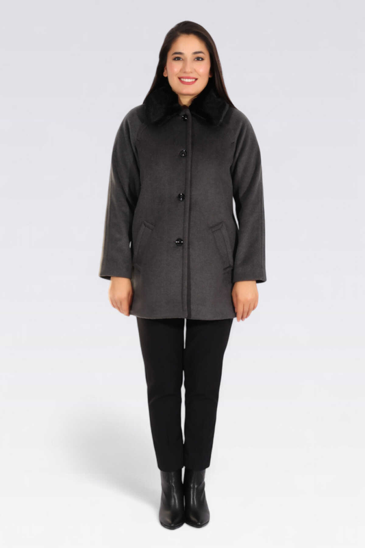 Tolga Saraçoğlu Oversize Midi Kaban - Minimalist Tasarım