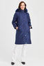Kadın Kapüşonlu Kareli Uzun Kapitone Kaban DESEN