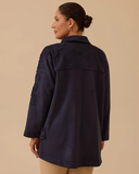 büyük beden gömlek yaka çıtçıt düğmeli süet kap Gala-Xi