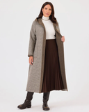 Büyük Beden Kapüşonlu Ekose Desenli Kap Gala-Xi