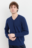 Erkek V Yaka Basic Yün Kazak