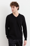 Erkek V Yaka Basic Yün Kazak