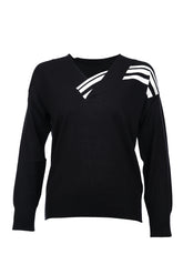 On Minimalist V Yaka Uzun Kollu Kadın Kazak - Günlük Şıklık