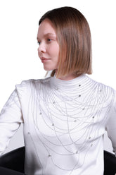 Sempre Minimalist Taş Detaylı Uzun Kol Kadın Kazak