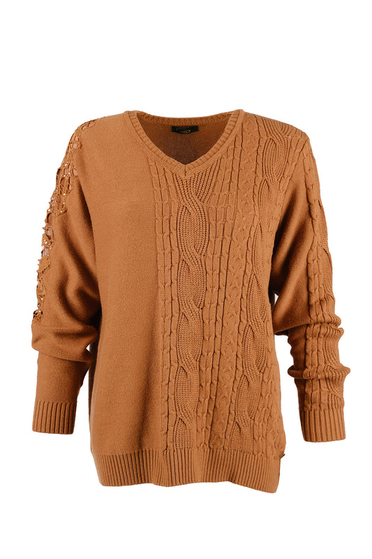 Vedi Kadın V Yaka Oversize Minimalist Kazak - Rahat ve Şık