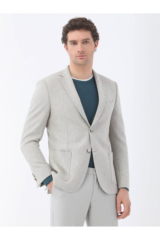 Kip Minimalist Çizgili Erkek Ceket - Regular Fit