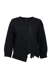 Kırışık Kumaş Detaylı Sweat On