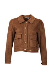 Ekol Minimalist Crop Süet Kadın Mont - Günlük Şıklık