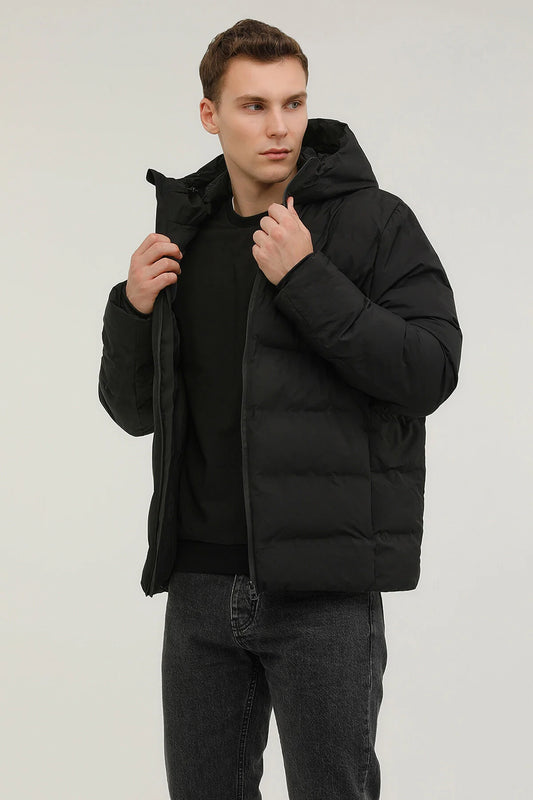 Lumberjack Kapüşonlu Oversize Erkek Kışlık Mont - Günlük