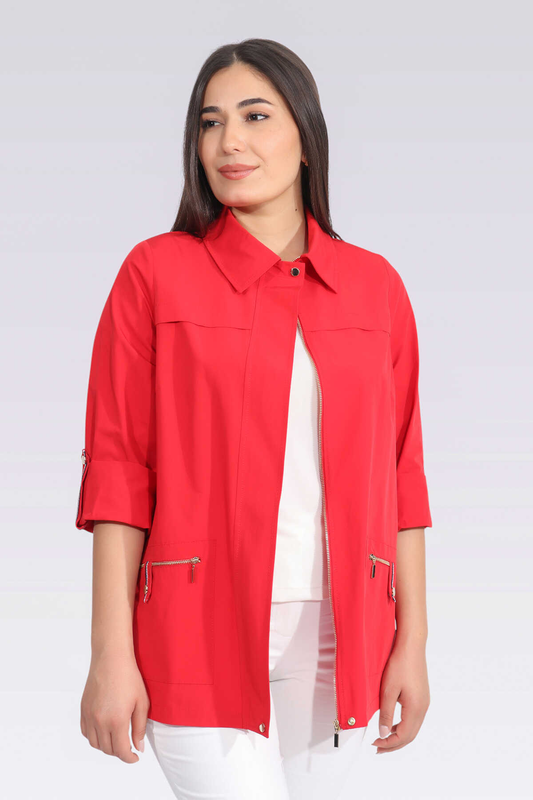 Tolga Saraçoğlu Kadın Oversize 3/4 Kol Minimalist Mont
