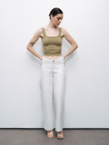Nocturne Minimalist İnce Askılı Ribana Kadın Crop Top