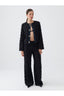 Nocturne Oversize Midi Pantolon - Minimalist, Yüksek Bel, Geniş Paça