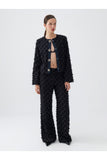 Nocturne Oversize Midi Pantolon - Minimalist, Yüksek Bel, Geniş Paça
