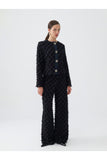 Nocturne Oversize Midi Pantolon - Minimalist, Yüksek Bel, Geniş Paça