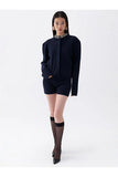 Nocturne Minimalist Oversize Uzun Kol Crop Triko - Trend Tasarım