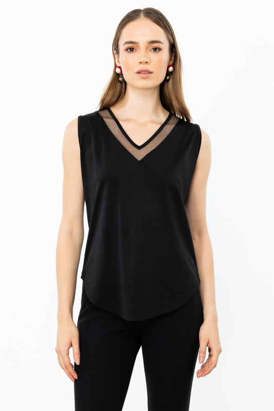 On Kadın V Yaka Kolsuz Minimalist Bluz - Günlük Şıklık