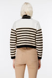 On Kadın Crop Hırka - Minimalist Çizgili Uzun Kol - Günlük Şıklık