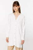 On Kadın Oversize Midi Hırka - Minimalist Günlük Stil - Uzun Kol Gömlek Yaka