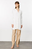 On Kadın Oversize Midi Hırka - Minimalist Günlük Stil - Uzun Kol Gömlek Yaka