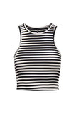 Only Minimalist Çizgili Kolsuz Crop Top - Günlük Kullanım