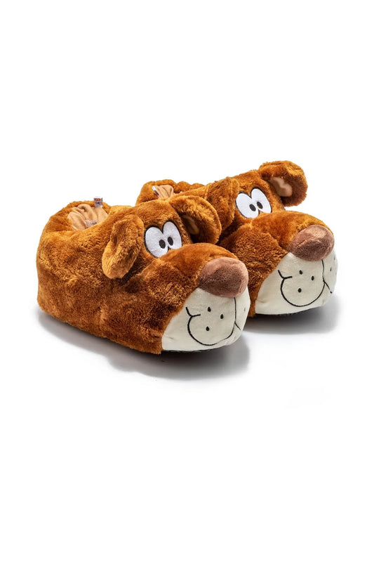 Twigy Peluş Köpek Desenli Kadın Ev Terliği - Rahat & Sıcak