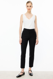 Ekol Minimalist Yüksek Bel Düğmeli Kadın Pantolon - 7/8 Boy