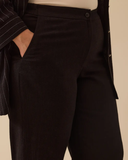 Büyük Beden Düğmeli Bol Paça Pantolon Gala-Xi