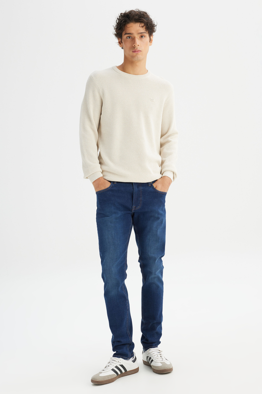 Slim Fit Dar Kesim Normal Bel Dar Paça Pamuklu Esnek Mavi Jean Denim Pantolon Lee