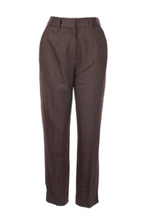 Unique Mode Minimalist Çizgili Midi Kadın Pantolon - Yüksek Bel