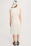Perspective V Yaka Midi Şifon Elbise - Minimalist Yazlık Elbise