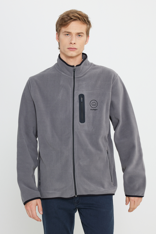 All Terrain Gear Regular Fit Normal Kesim Tam Fermuarlı Gri Polar Wrangler