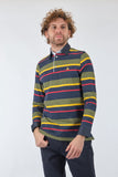 Porto Cervo Erkek Uzun Kol Polo Yaka Çizgili Sweatshirt - Rahat ve Şık