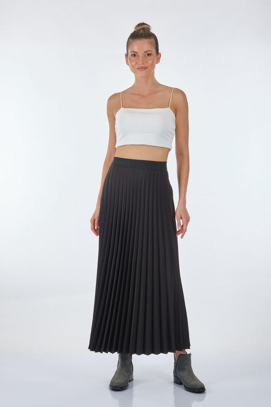 Scl Pileli Maxi Etek - Minimalist Günlük Stil