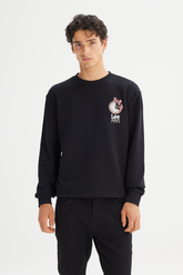 Regular Fit Normal Kesim Bisiklet Yaka Baskılı Sweatshirt Lee