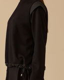 çizgi detaylı bağcıklı sweatshirt Scl